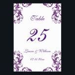 Wedding Table Number Cards | Eggplant Damask<br><div class="desc">Modern and elegant design printed Eggplant Damask Wedding table numbers that can be customized with your text and add each table number card to your cart,  one by one. Check out the Graphic Art Design store for other products that match this design!</div>