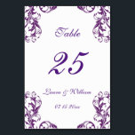 Wedding Table Number Cards | Eggplant Damask<br><div class="desc">Modern and elegant design printed Eggplant Damask Wedding table numbers that can be customized with your text and add each table number card to your cart,  one by one. Check out the Graphic Art Design store for other products that match this design!</div>
