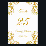Wedding Table Number Cards | Gold Damask Design<br><div class="desc">Modern and elegant design printed Gold Damask Wedding table numbers that can be customized with your text and add each table number card to your cart,  one by one. Check out the Graphic Art Design store for other products that match this design!</div>