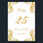 Wedding Table Number Cards | Gold Damask Design<br><div class="desc">Modern and elegant design printed Gold Damask Wedding table numbers that can be customized with your text and add each table number card to your cart,  one by one. Check out the Graphic Art Design store for other products that match this design!</div>