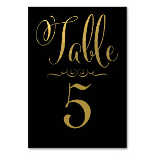 Wedding Table Number Cards Gold Foil Personalized