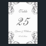 Wedding Table Number Cards | Grey Damask Design<br><div class="desc">Modern and elegant design printed Silver Grey Damask Wedding table numbers that can be customized with your text and add each table number card to your cart,  one by one. Check out the Graphic Art Design store for other products that match this design!</div>