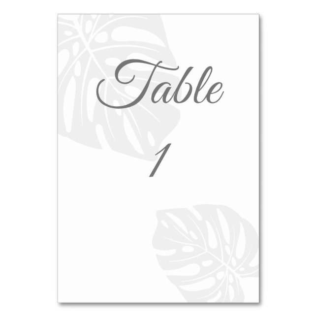 Wedding Table Number Cards, Palm Leaf (Front)