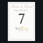 Wedding Table Number Cards with Horse & Carriage<br><div class="desc">Lovely Wedding Day Party Table Number Cards with a vintage horse and carriage graphic and frame for that special occasion. The words can be changed to your own details. Matching, Thank You card, Paper Plates, Paper Napkins and more accessories are also available in my store. Everything you need for that...</div>