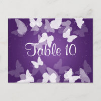 Wedding Table Number Elusive Butterflies Purple