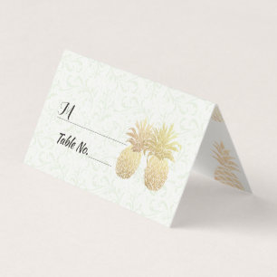 Wedding Table Number Escort Gold Pineapple Couple