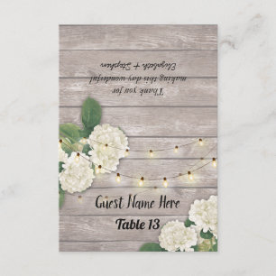 Wedding Table Number Escort Hydrangea Rustic Wood