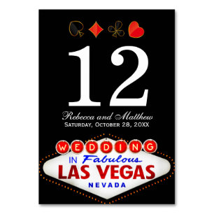 Wedding Table Number in Fabulous Las Vegas