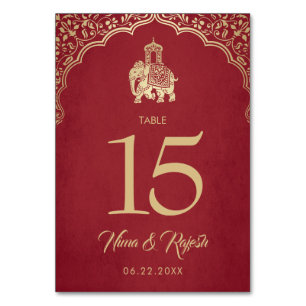 Wedding Table Number, Indian Wedding, Blue, Gold Number