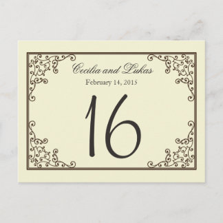 Wedding Table Number | Ironworks Postcard