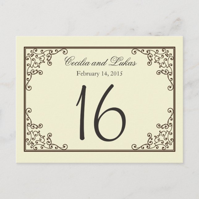 Wedding Table Number | Ironworks Postcard (Front)