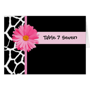 Wedding Table Number Pink And Black Giraffe