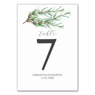 Wedding Table Number Rustic Rosemary