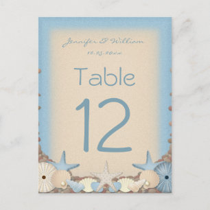 Wedding Table Number Tropical Beach Shells Postcard