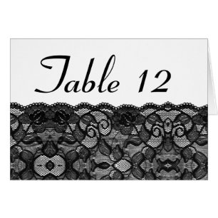 Wedding Table Number Vintage Black Lace