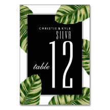 Wedding Table Number | Vintage Palm Tree Beach