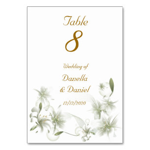 Wedding Table Number Wedding White Flowers Floral