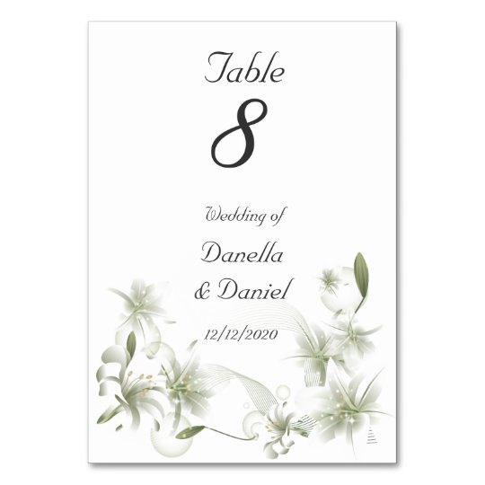Wedding Table Number Wedding White Flowers Floral