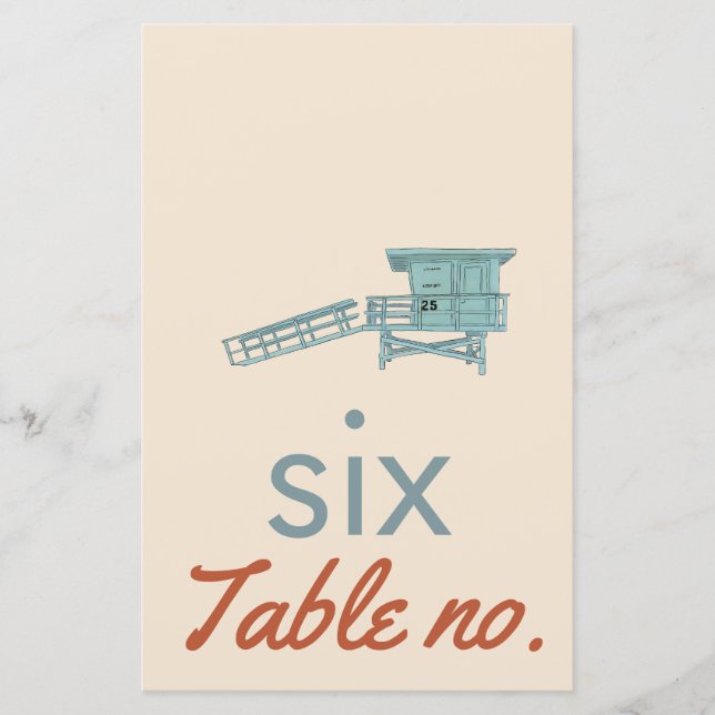 wedding table number with ocean animals for frame (Front)