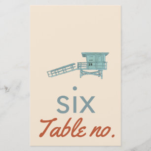 wedding table number with ocean animals for frame