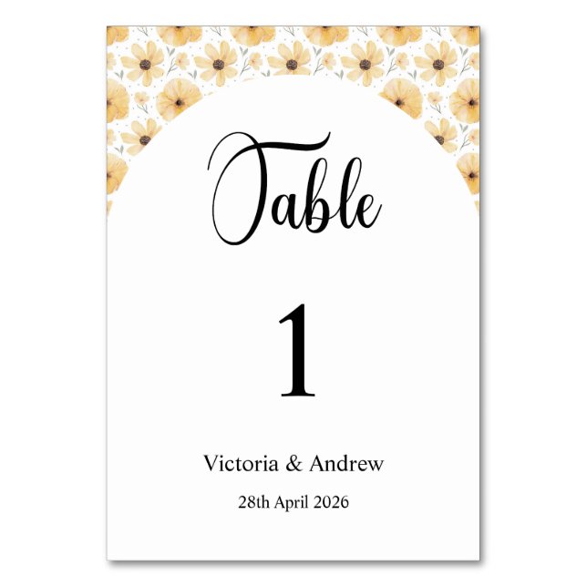 Wedding Table Numbers (Front)