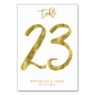 Wedding Table Numbers Gold Foil Effect Number 23