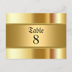 Wedding table Numbers Gold Postcard