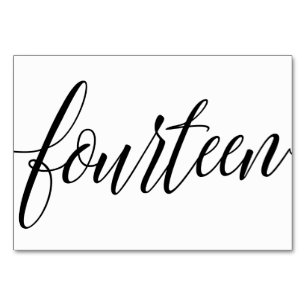 Wedding Table Numbers - Luxe Typography - Black 14