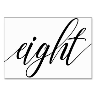 Wedding Table Numbers - Luxe Typography (Black) 8