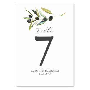 Wedding Table Numbers Olive Wedding Themes