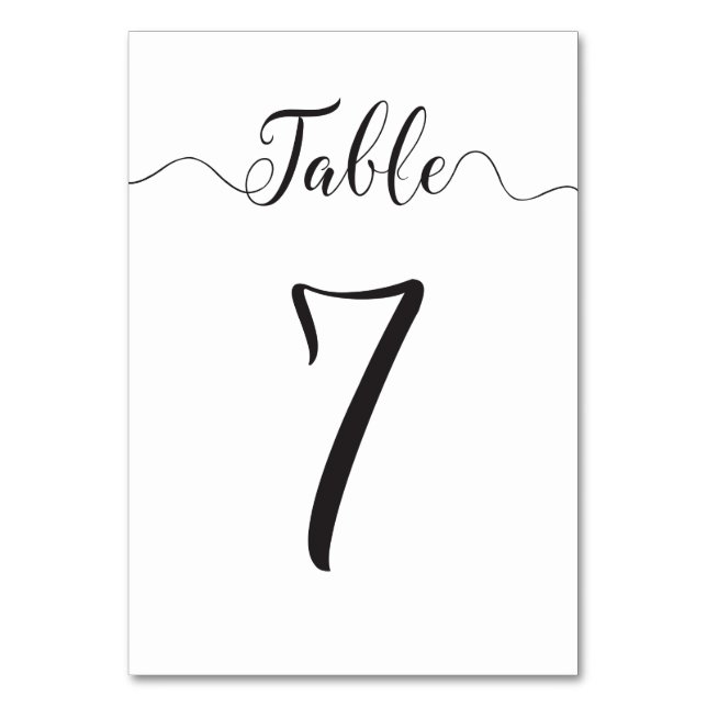 Wedding Table Numbers Table 7 (Front)
