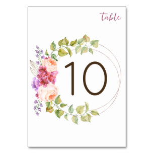Wedding Table Numbers With Tropical Flowers