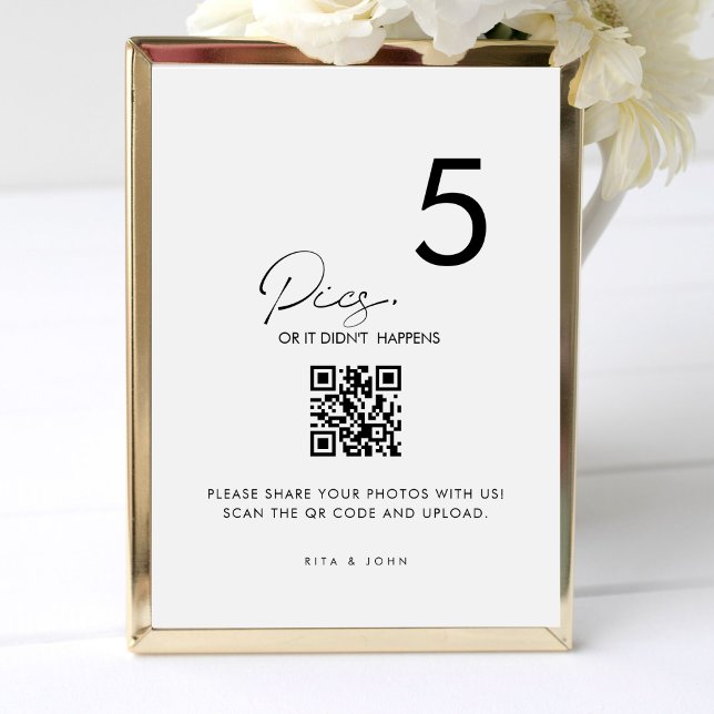 Wedding Table Pics or didn't Happen Seating Chart Pedestal Sign (Creator Uploaded)