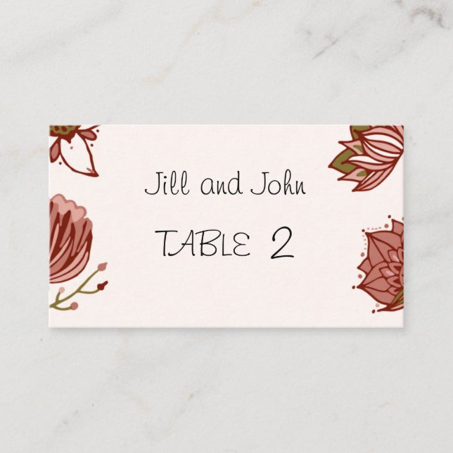 Wedding Table Place Card – Personalized Guest Seat (Front)