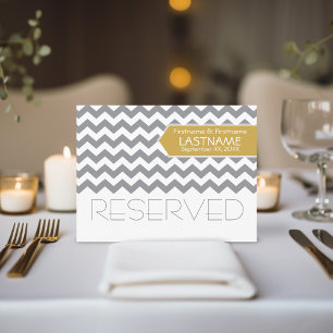 Wedding Table RESERVED Sign Modern Chevron Postcard