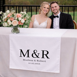 Wedding Table Runner Monogram Tapestry Banner