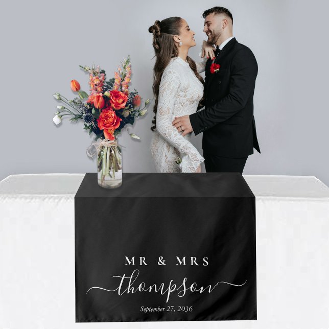 Wedding Table Runner Personalized Mr. & Mrs. Tapestry (Wedding Table Runner Personalized Mr. & Mrs. Tapestry)