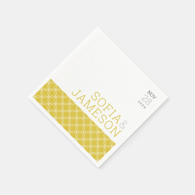 WEDDING TABLE simple modern type mustard yellow Napkin (Corner)