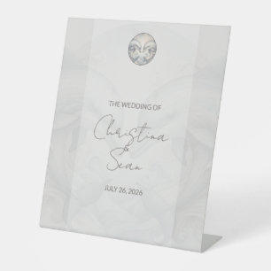 Wedding Tabletop Dolphin Theme Pedestal Sign