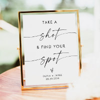 Wedding Take A Shot Sign, Wedding Seating Sign
