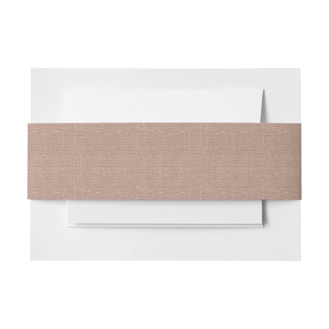 Wedding tan brown canvas belly band invitation belly band (Front Example)