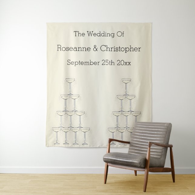 Wedding Tapestry Champagne Glasses (In Situ)