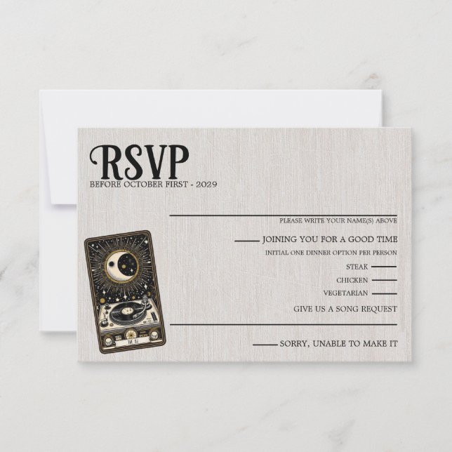 Wedding Tarot Song Request RSVP Card (Front)