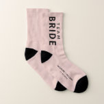 Wedding Team Bride Personalized Blush Pink Socks<br><div class="desc">A fun personalized Team Bride wedding favour gift for your friends and family. You can personalize these souvenir keepsake blush pink socks with your first names and wedding date.</div>