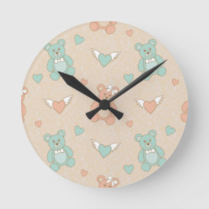 Wedding-teddies Round Clock