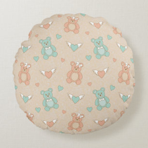 Wedding-teddies Round Pillow
