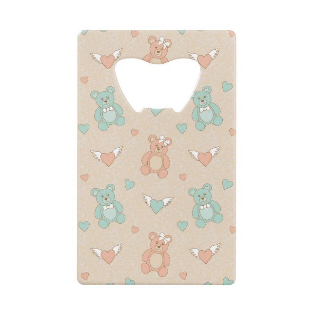 Wedding-teddies Wallet Bottle Opener (Front)