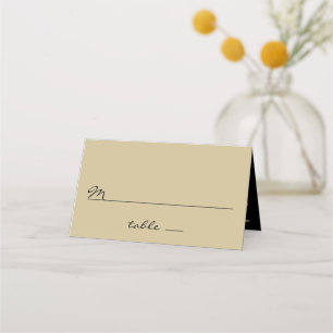 Wedding Tent Placecard Shades of Golds and Black