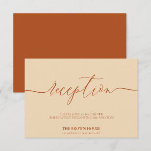 Wedding terracotta ceremony after dinner reception invitation