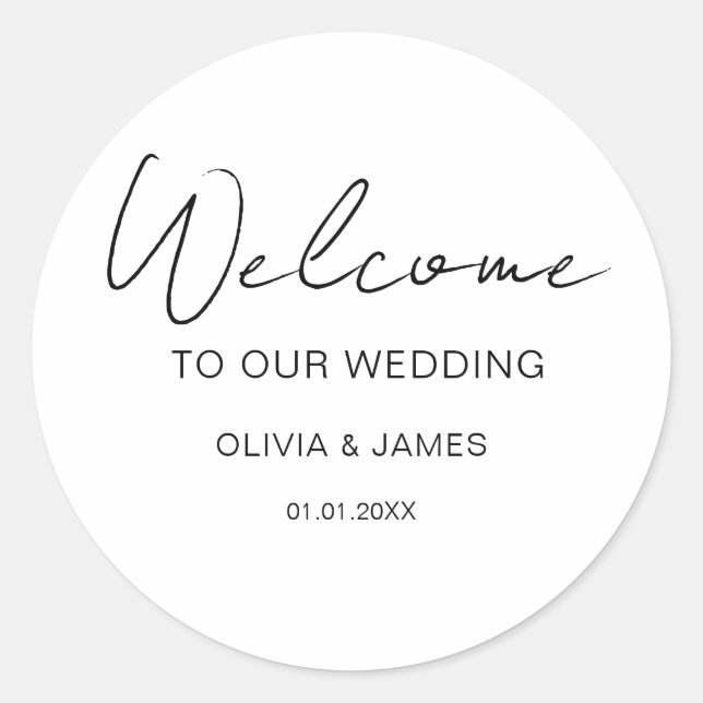 Wedding Thank Anniversary Engagements and Events Classic Round Sticker (Front)